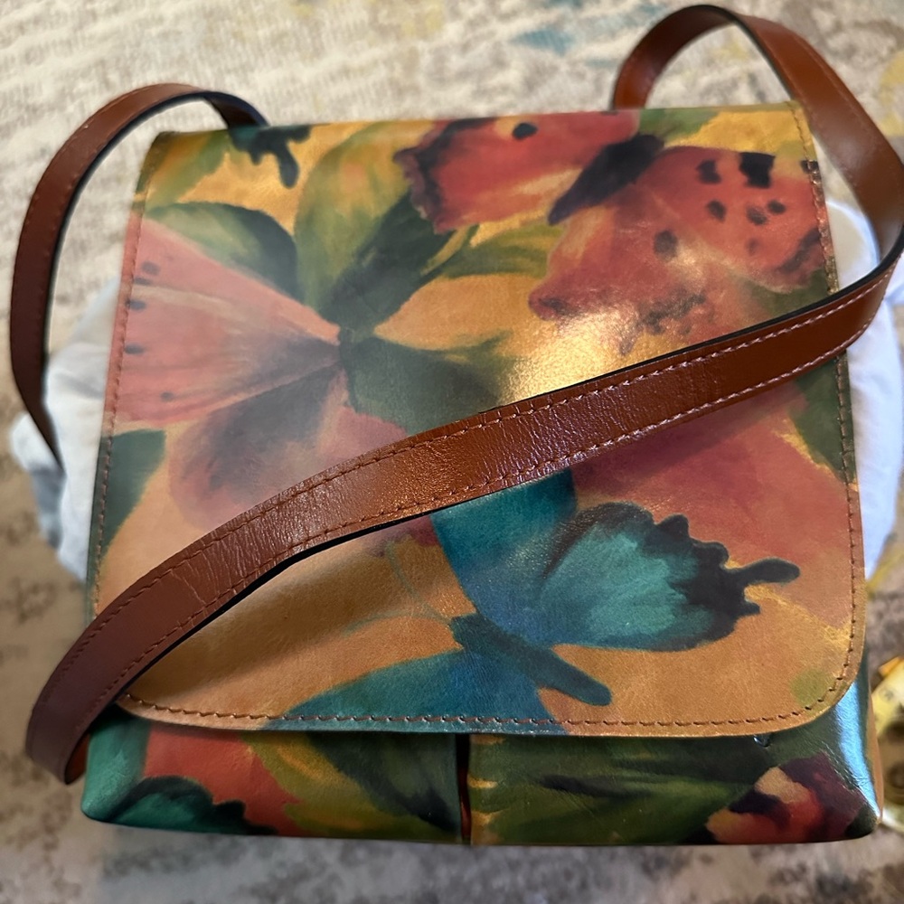Patricia Nash watercolor butterfly multicolored Crossbody